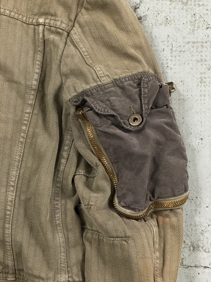 AW2003 Dolce & Gabbana Khaki Military Cargo Removable Jacket - Image 12
