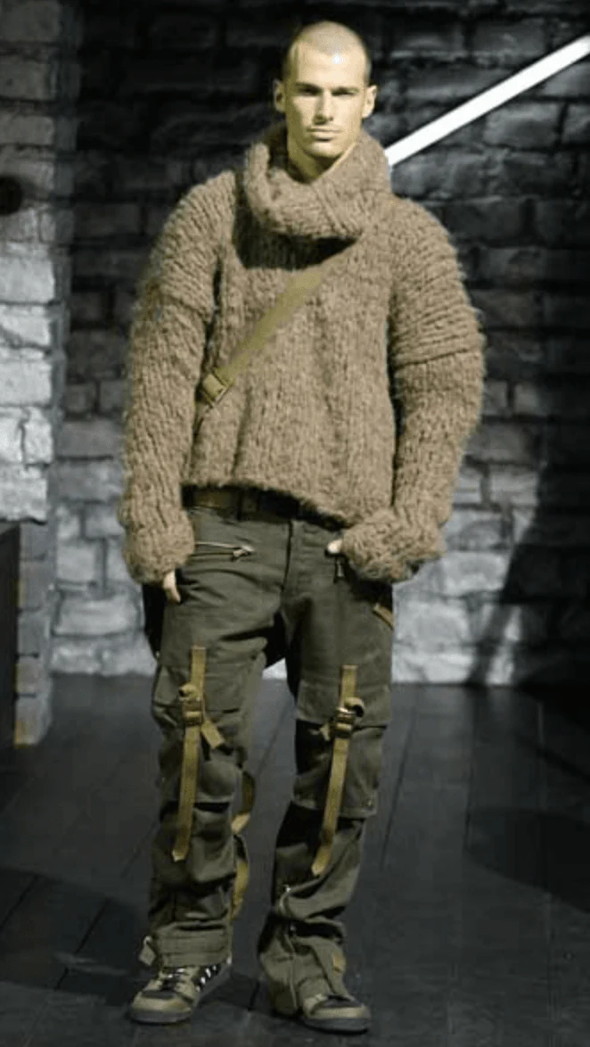 AW2003 Dolce & Gabbana Military Cargo Bondage Olive Pants - Image 2