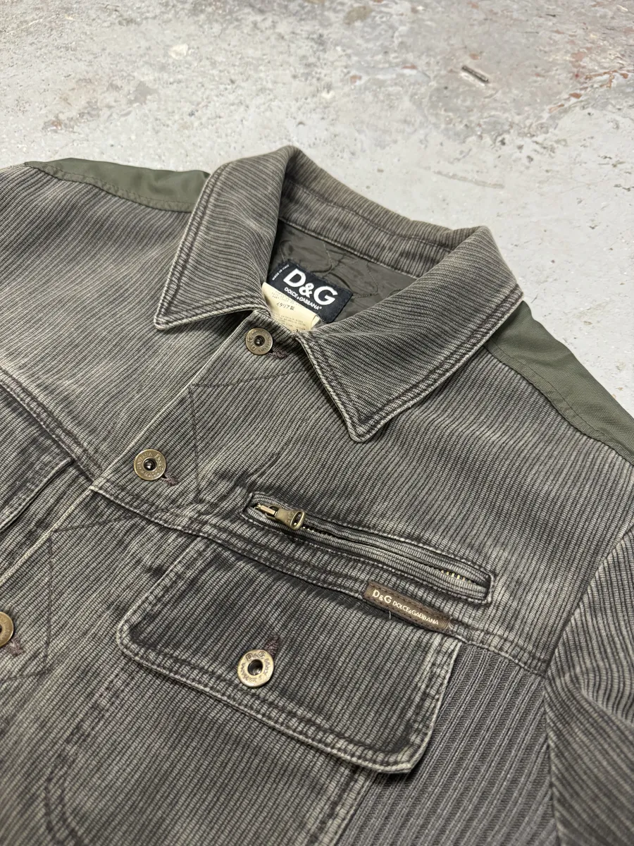 AW2003 Dolce & Gabbana Military Cargo Utility Olive Bomber Jacket - Image 8