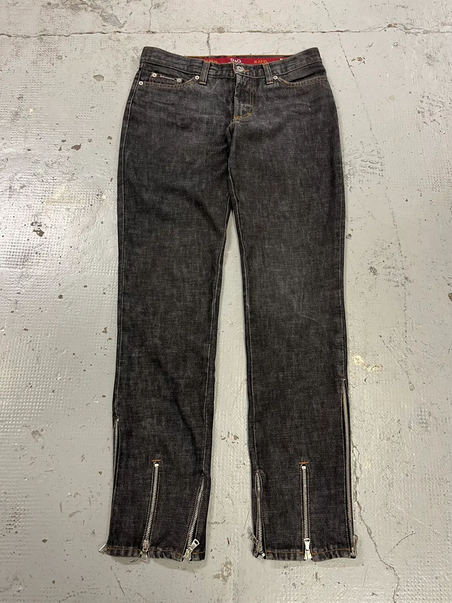 AW2003 Dolce & Gabbana Multi Zips Grey Jeans - Image 5
