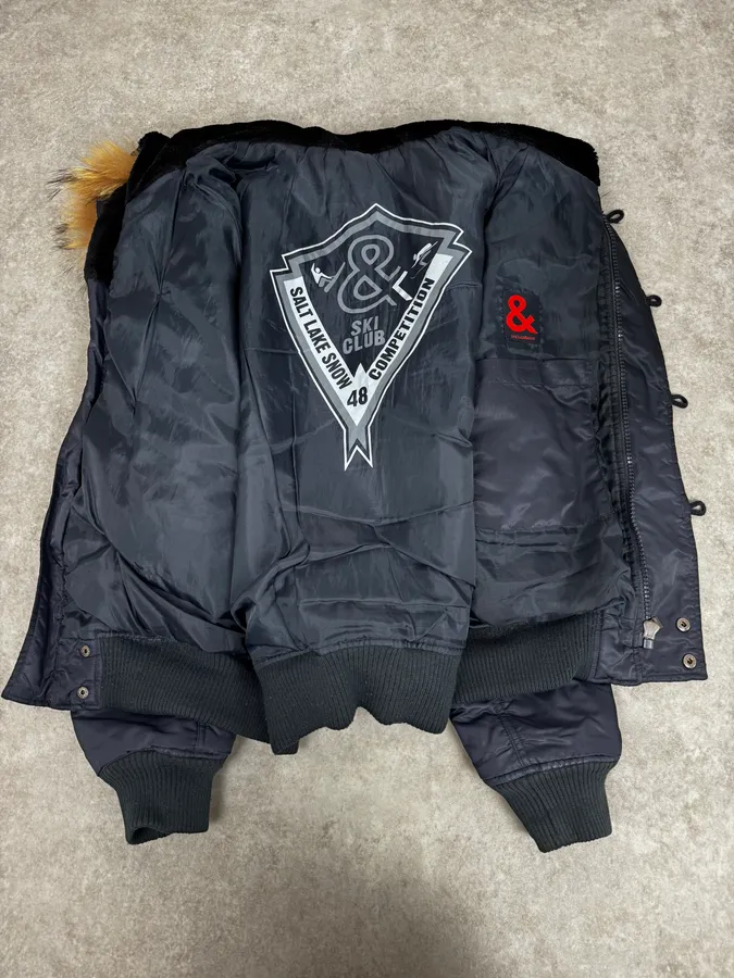 AW2003 Dolce & Gabbana Navy Aviator Bomber Jacket - Image 7