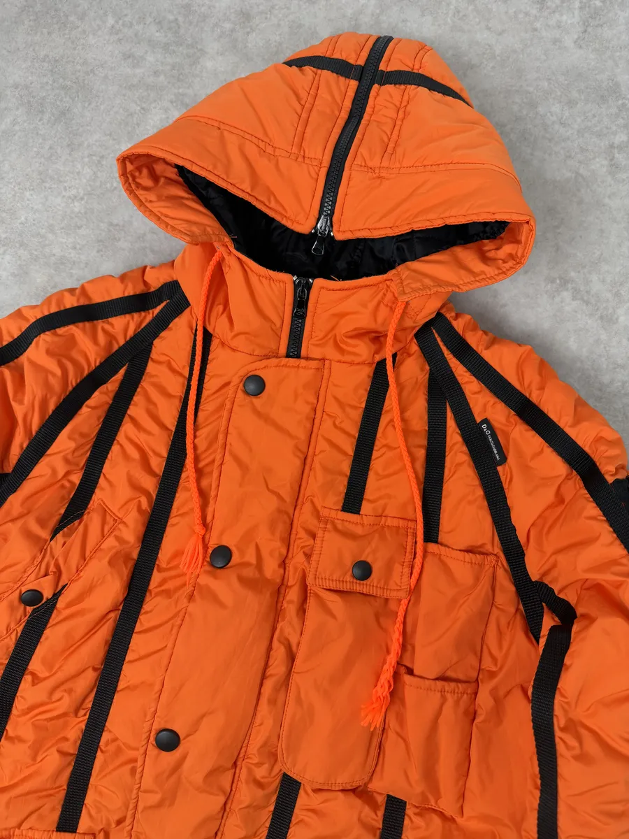 AW2003 Dolce & Gabbana Orange & Black Lined Ultra Hooded - Image 9