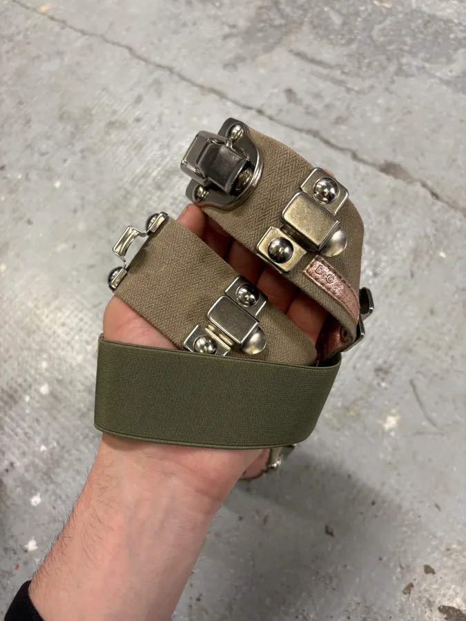 AW2003 Dolce & Gabbana Paratrooper Metal Canva & Leather Belt - Image 3
