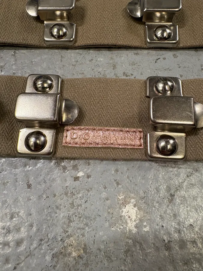 AW2003 Dolce & Gabbana Paratrooper Metal Canva & Leather Belt - Image 6