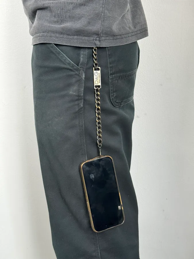 AW2003 Dolce & Gabbana Plaque Logo Wallet Chain - Image 3