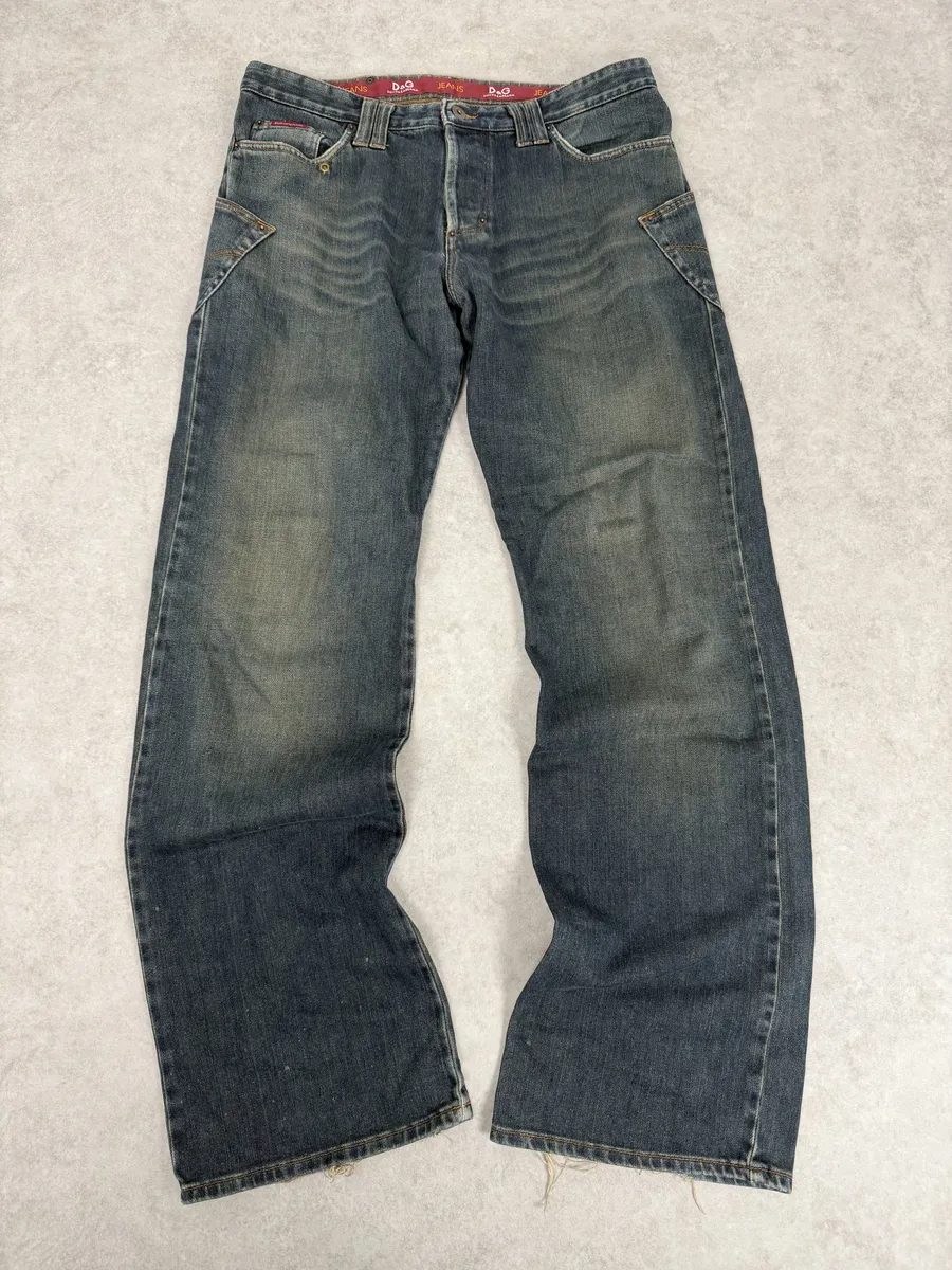 AW2003 Dolce & Gabbana Raw Faded Blue Denim Jeans