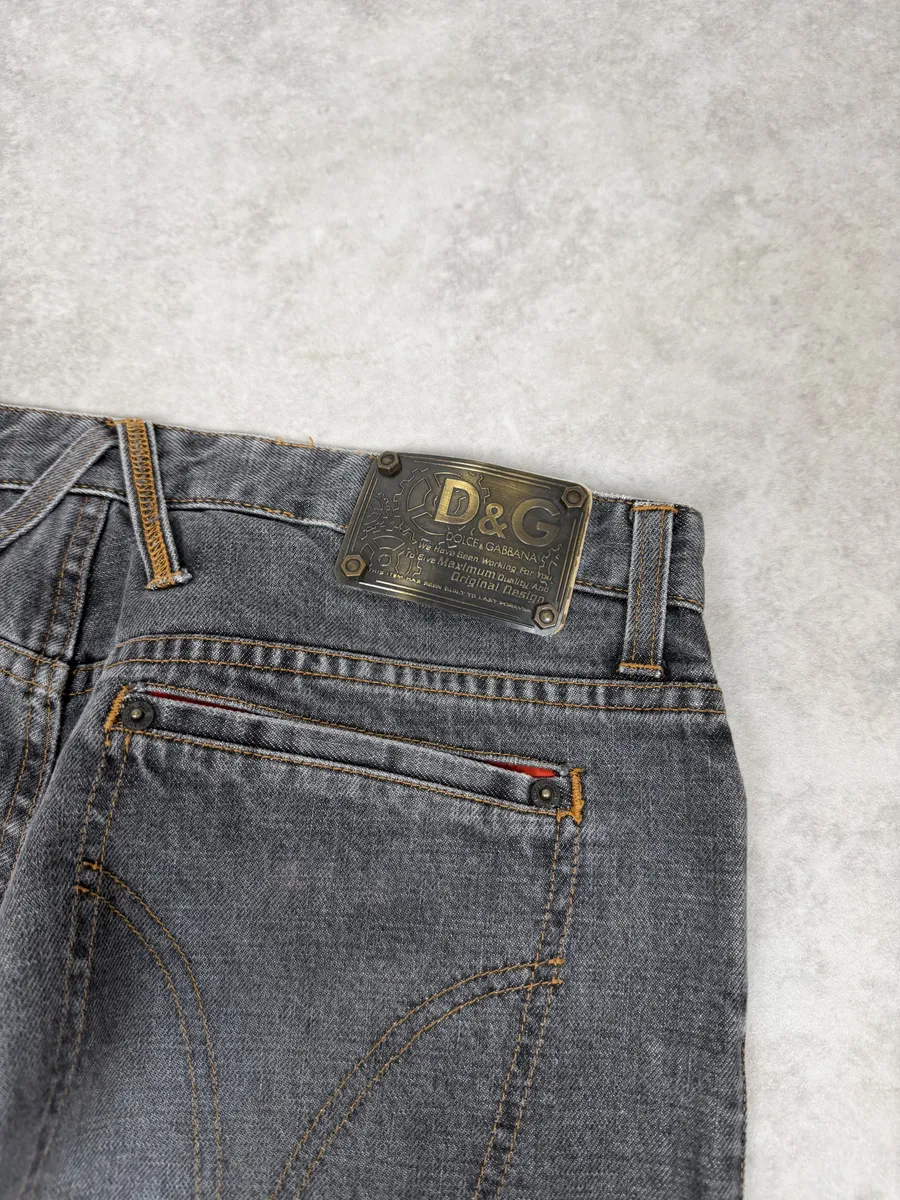 AW2003 Dolce & Gabbana Raw Grey Denim Jeans - Image 9