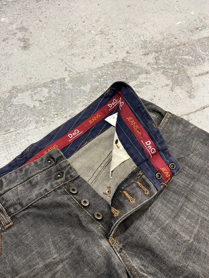 AW2003 Dolce & Gabbana Raw Grey Denim Jeans - Image 11