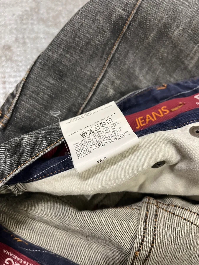 AW2003 Dolce & Gabbana Raw Grey Denim Jeans - Image 13