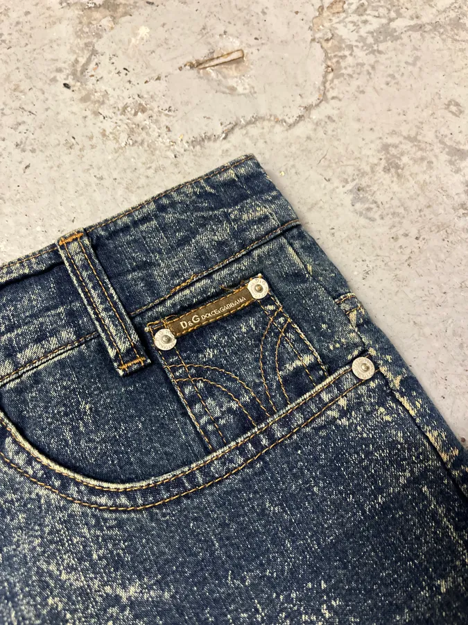 AW2003 Dolce & Gabbana Star Blue Multi Pockets Denim Jeans - Image 7