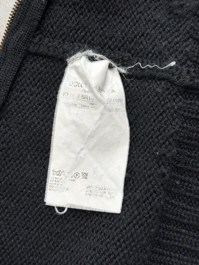 AW2003 Dolce & Gabbana Tornado Zip Black Knit Sweater - Image 13