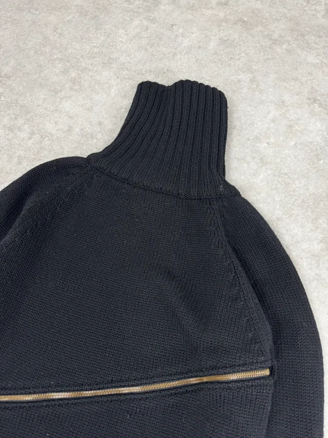 AW2003 Dolce & Gabbana Tornado Zip Black Knit Sweater - Image 8