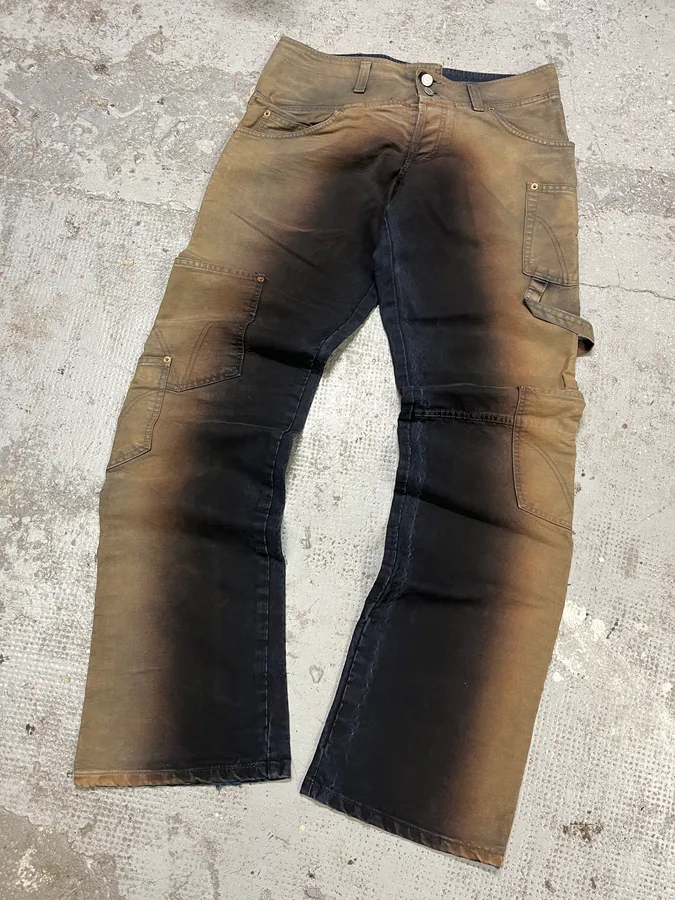 AW2003 Dolce & Gabbana Utility Bronze Gradient Cargo Pants - Image 5