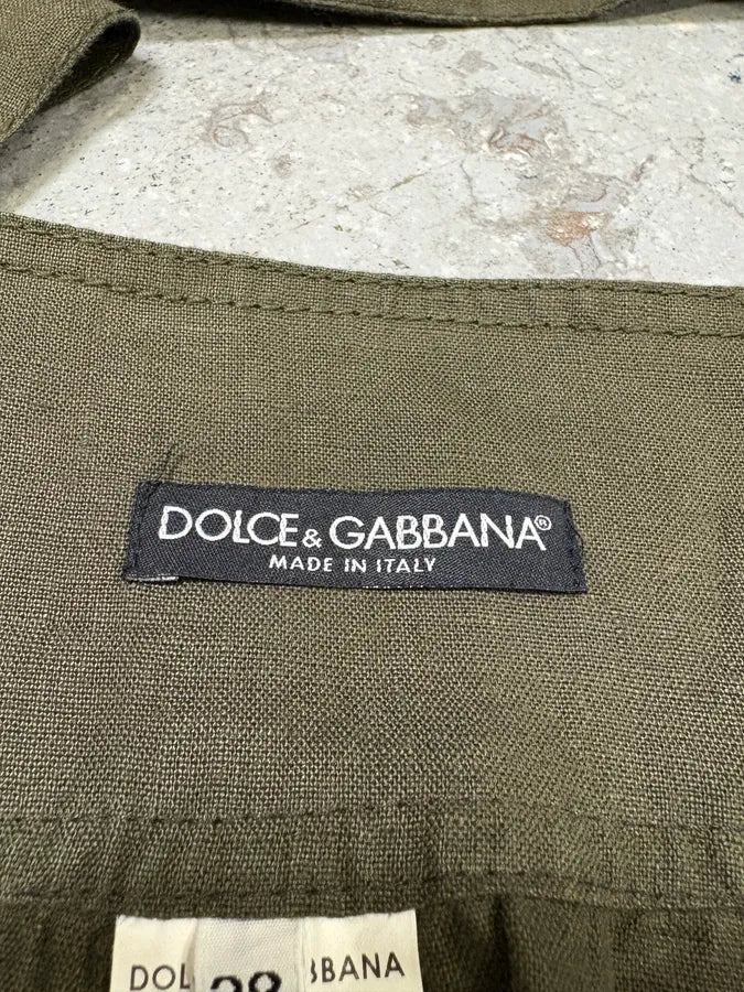 AW2003 Dolce & Gabbana Versatile Olive Cargo Skirt - Image 9