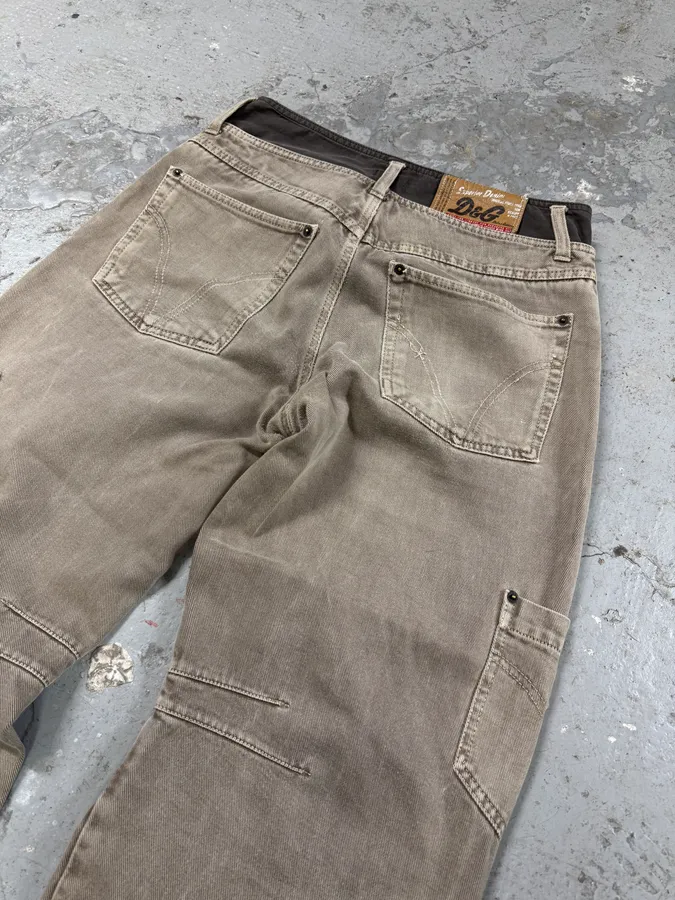 AW2003 Dolce & Gabbana Waisted Masterpiece Faded Grey Denim Cargo - Image 6