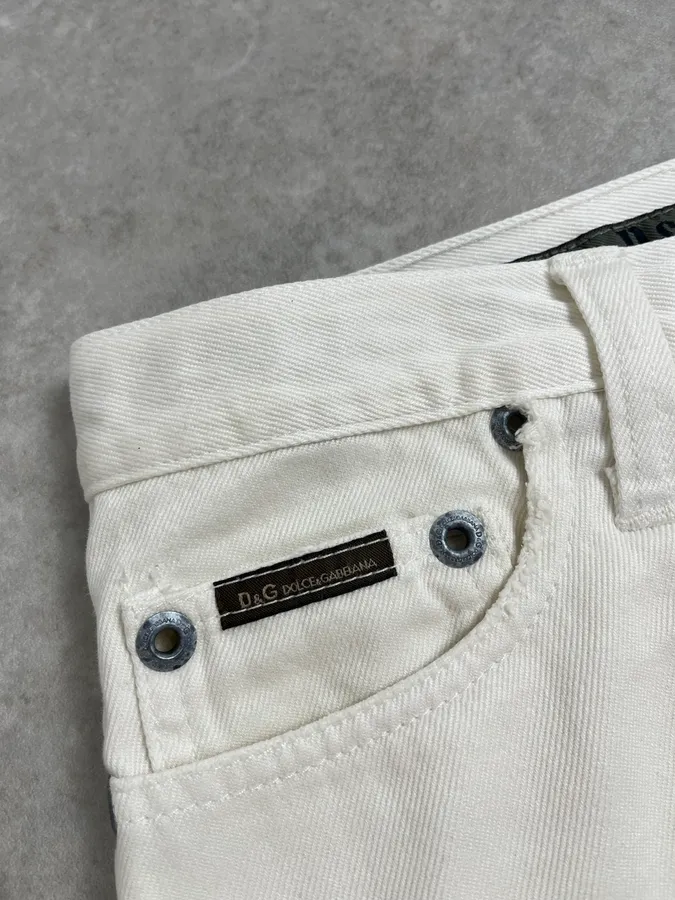 AW2003 Dolce & Gabbana White Distressed Pants - Image 10