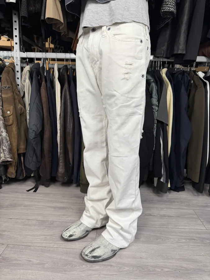 AW2003 Dolce & Gabbana White Distressed Pants - Image 2