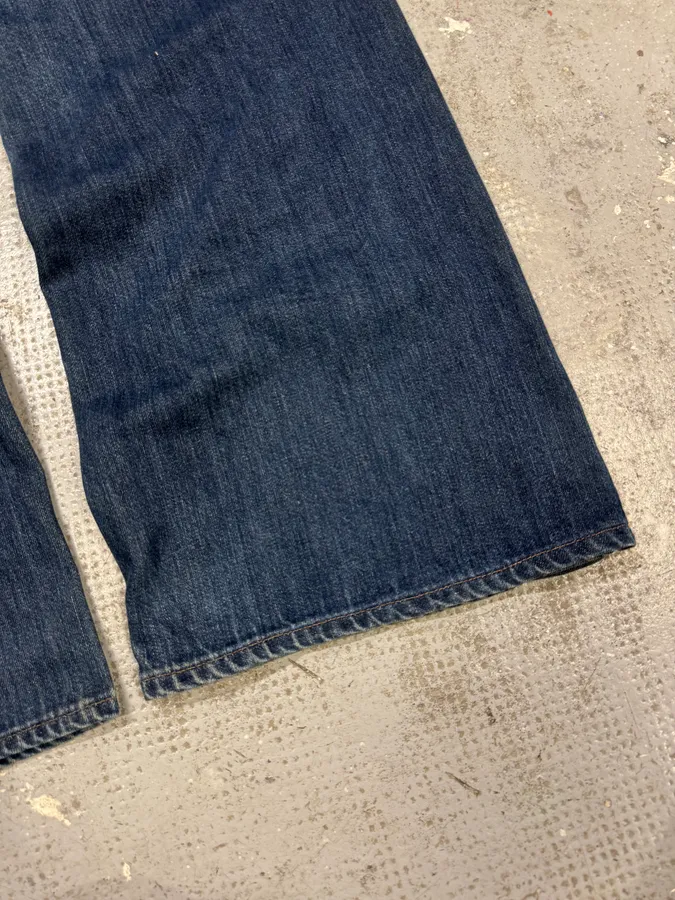 AW2003 Dolce & Gabbana Wide Faded Blue Denim Bootcut Jeans - Image 11