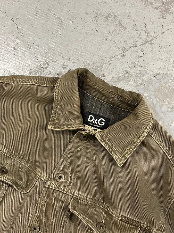 AW2003 Dolce & Gabbana Zip Grey Denim Jacket - Image 6