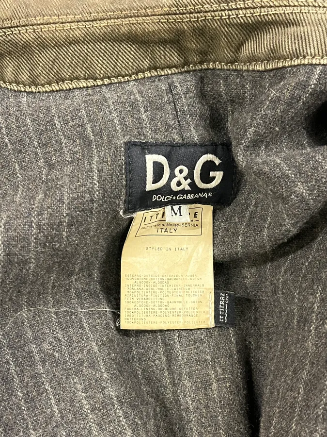 AW2003 Dolce & Gabbana Zip Grey Denim Jacket - Image 9