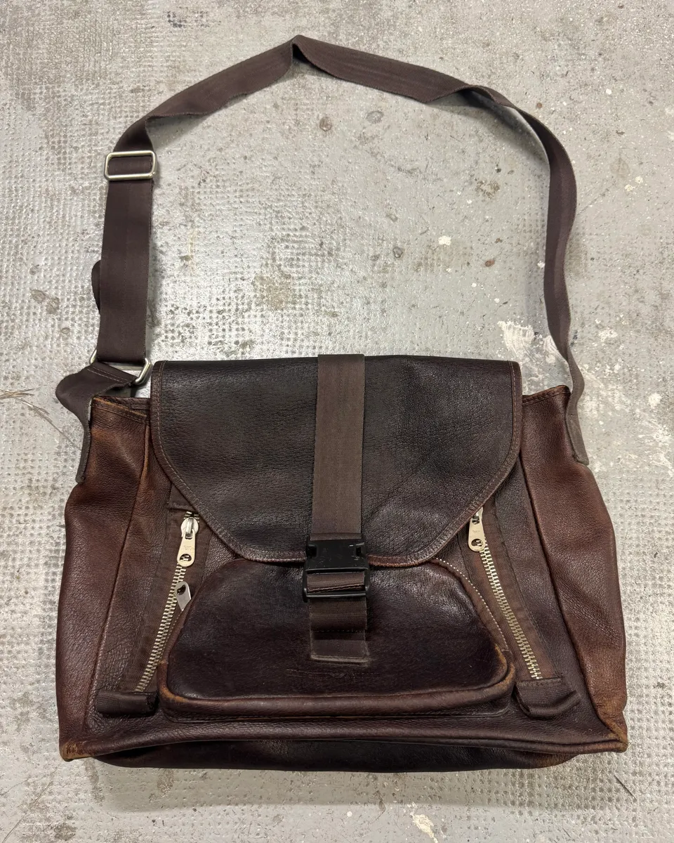 AW2003 Emporio Armani Brown Leather Shoulder Bag