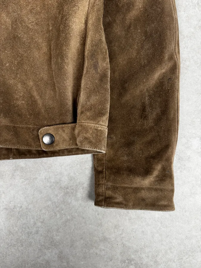 AW2003 Gucci Camel Biker Suede Leather Jacket by Tom Ford - Image 11