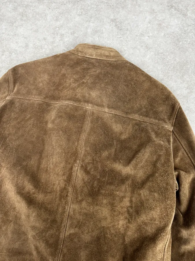 AW2003 Gucci Camel Biker Suede Leather Jacket by Tom Ford - Image 6