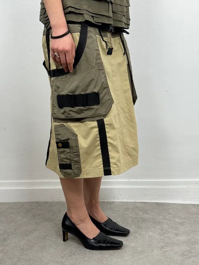 AW2003 Jean Paul Gaultier Beige Utility Military Skirt - Image 2