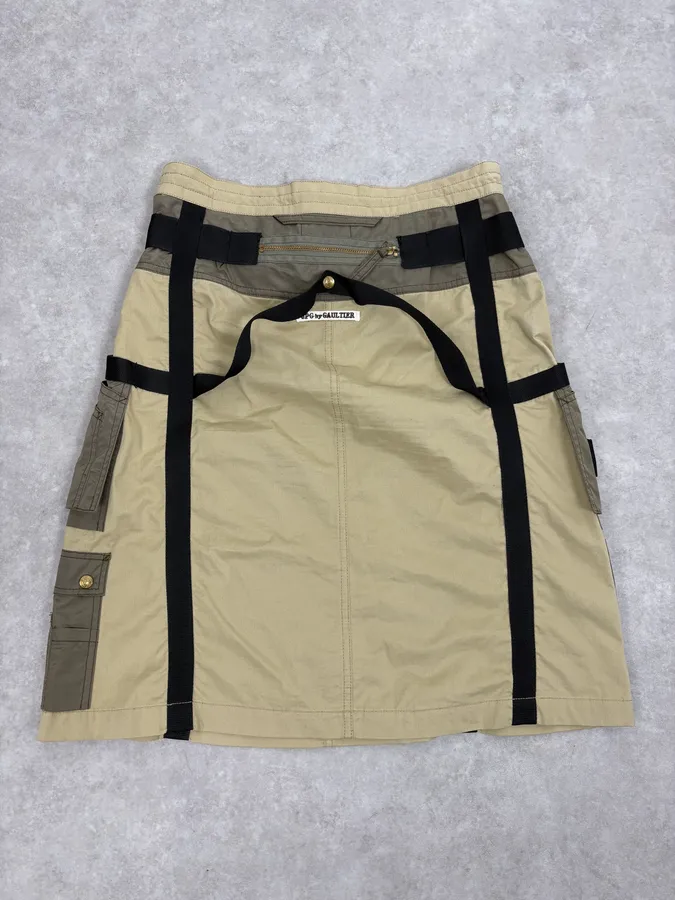 AW2003 Jean Paul Gaultier Beige Utility Military Skirt - Image 7