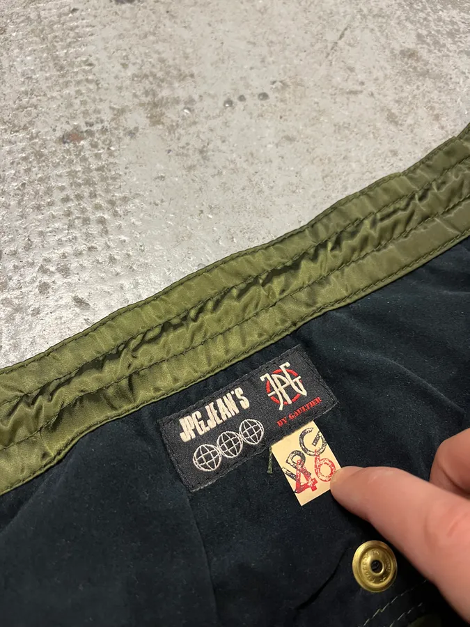 AW2003 Jean Paul Gaultier Bondage Khaki Cargo Parachute Nylon Pants - Image 12