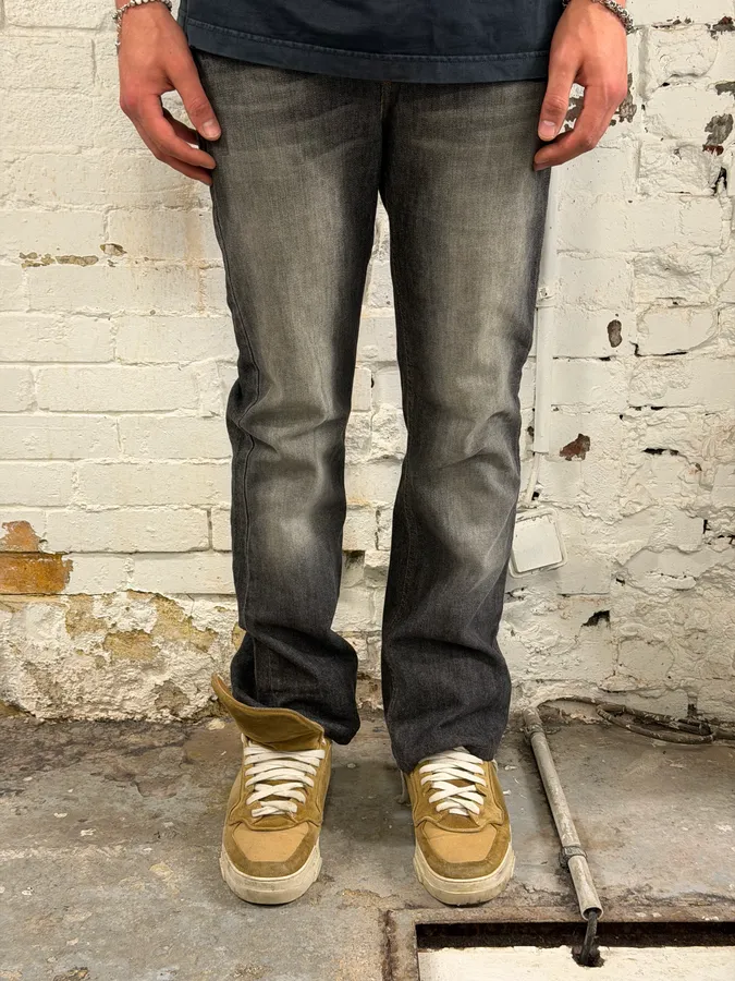 AW2003 Richmond Dark Rich Print Grey Denim Bootcut Jeans - Image 3