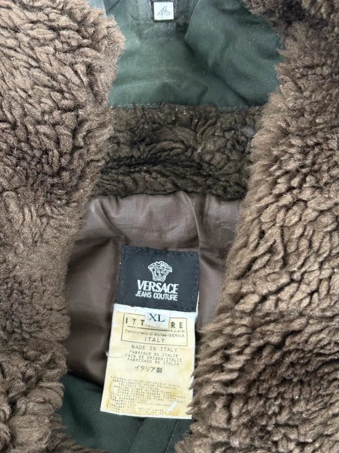 AW2003 Versace Olive Green Aviator Bomber Jacket - Image 9