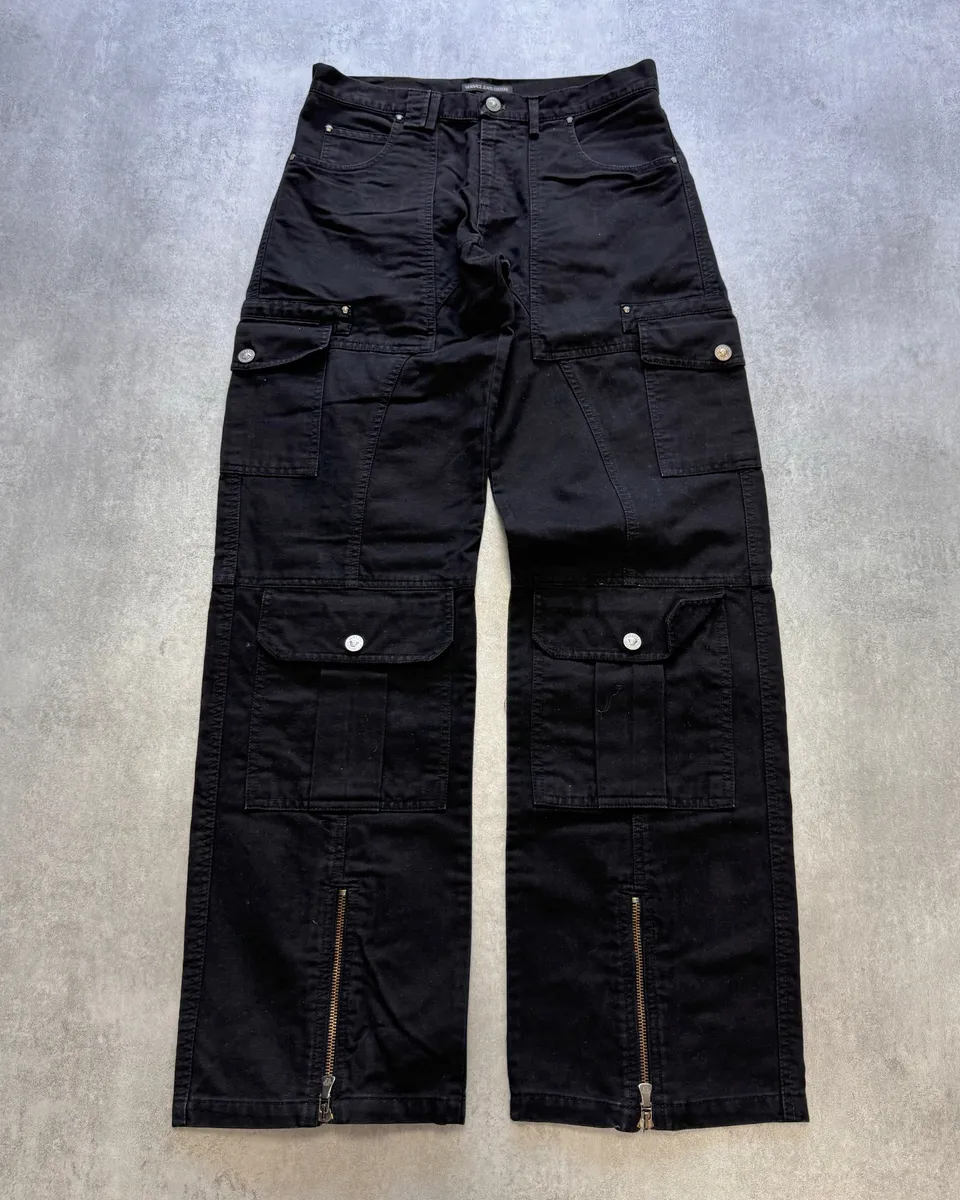 AW2003 Versace Utility Black Cargo Pants