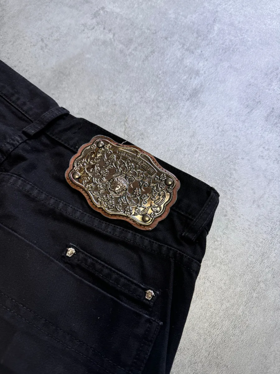 AW2003 Versace Utility Black Cargo Pants - Image 11