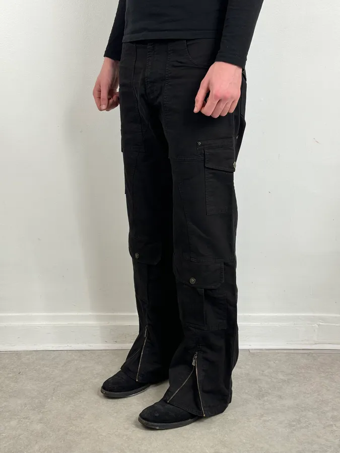 AW2003 Versace Utility Black Cargo Pants - Image 3
