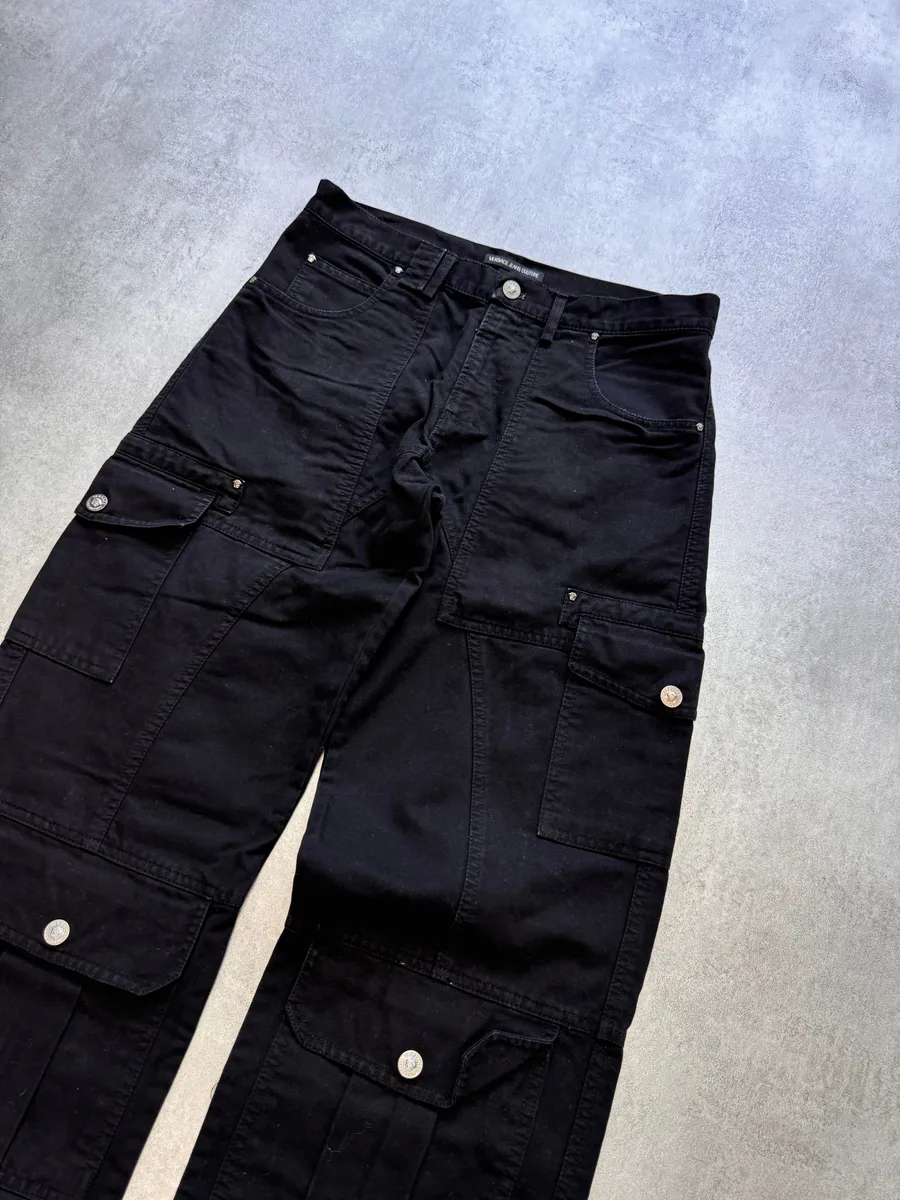 AW2003 Versace Utility Black Cargo Pants - Image 5