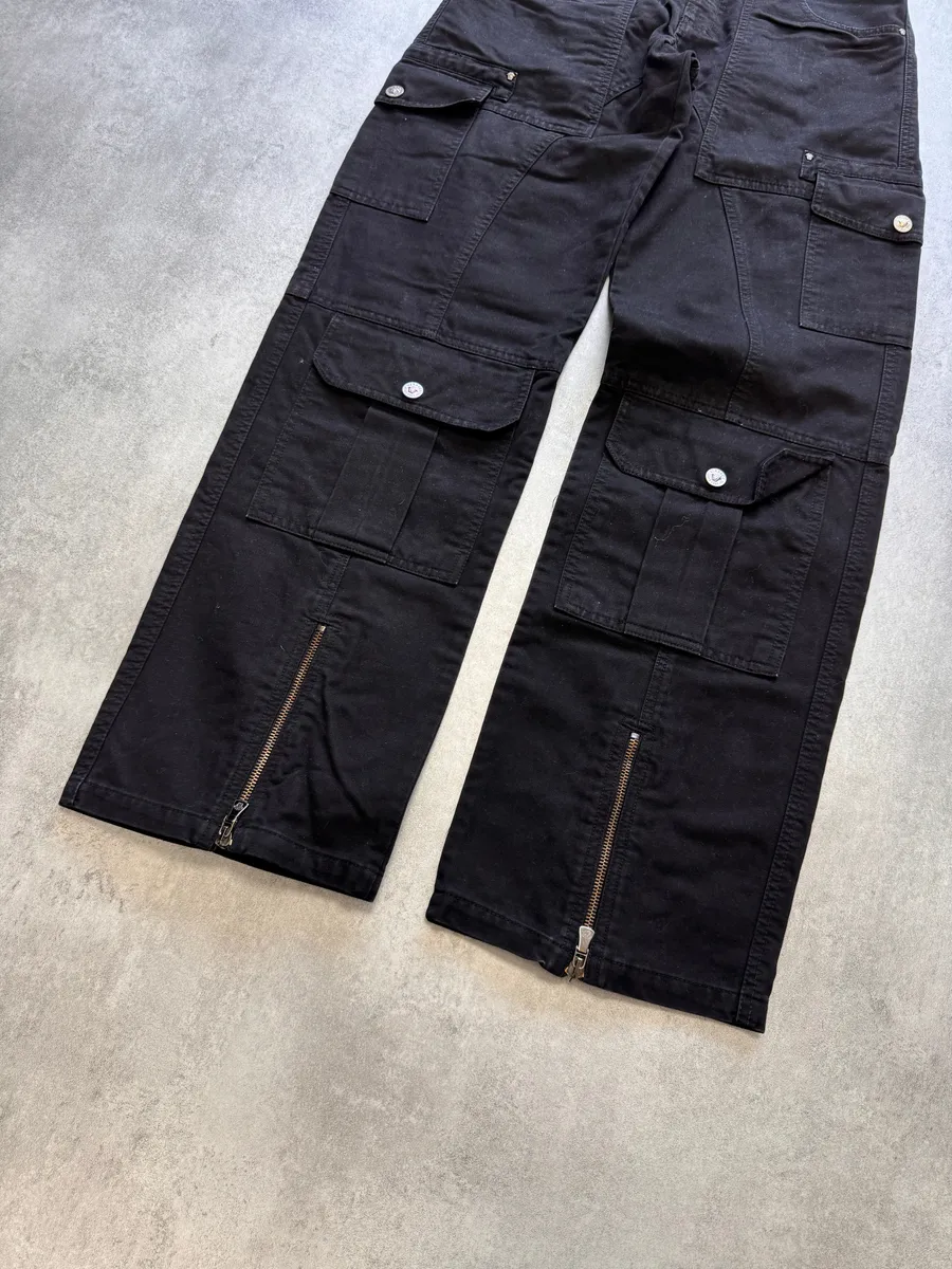 AW2003 Versace Utility Black Cargo Pants - Image 6