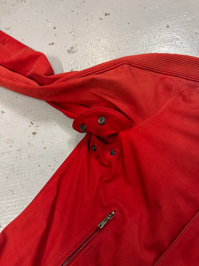 AW2003 Yves Saint Laurent Biker Faded Red Leather Jacket - Image 11