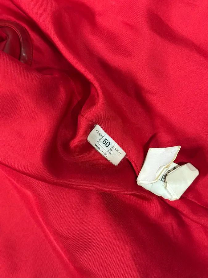 AW2003 Yves Saint Laurent Biker Faded Red Leather Jacket - Image 14