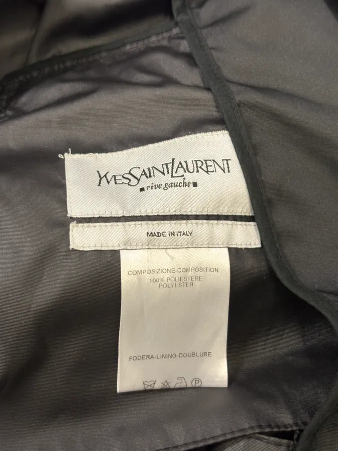 AW2003 Yves Saint Laurent Black Asymmetrical Classy Windbreaker Jacket - Image 11