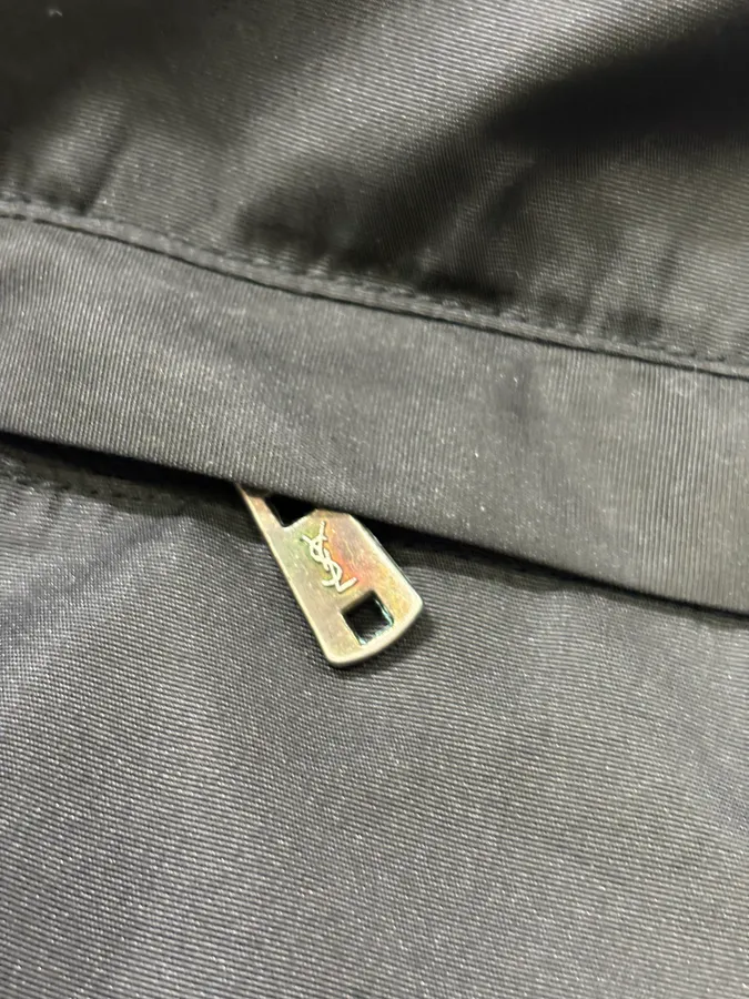 AW2003 Yves Saint Laurent Black Asymmetrical Classy Windbreaker Jacket - Image 7