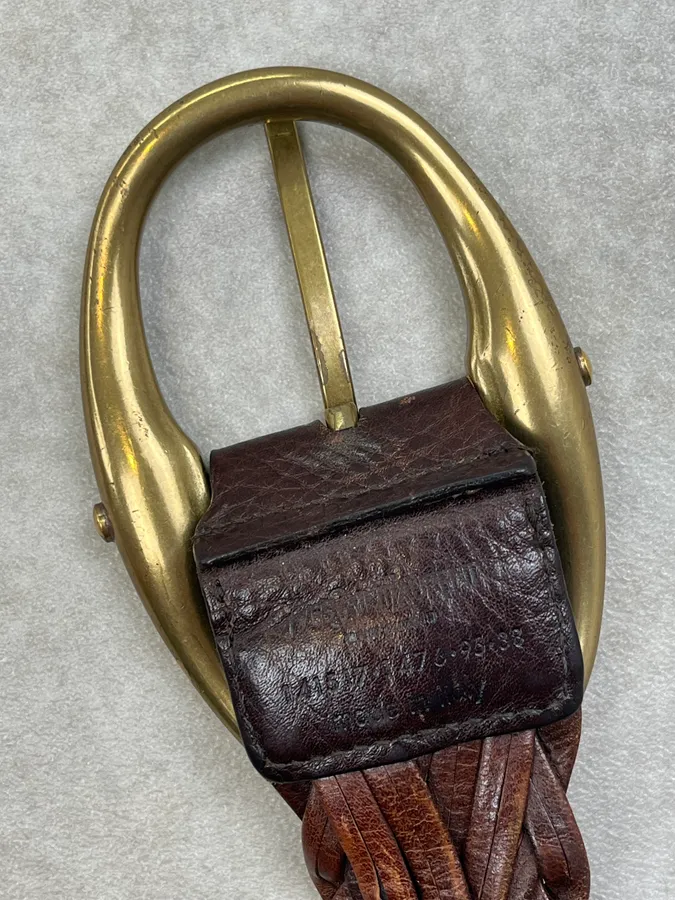 AW2003 Yves Saint Laurent Brown Leather Braided Belt - Image 8