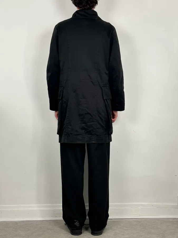 AW2003 Yves Saint Laurent Rive Gauche Black Cargo Trench Coat - Image 4