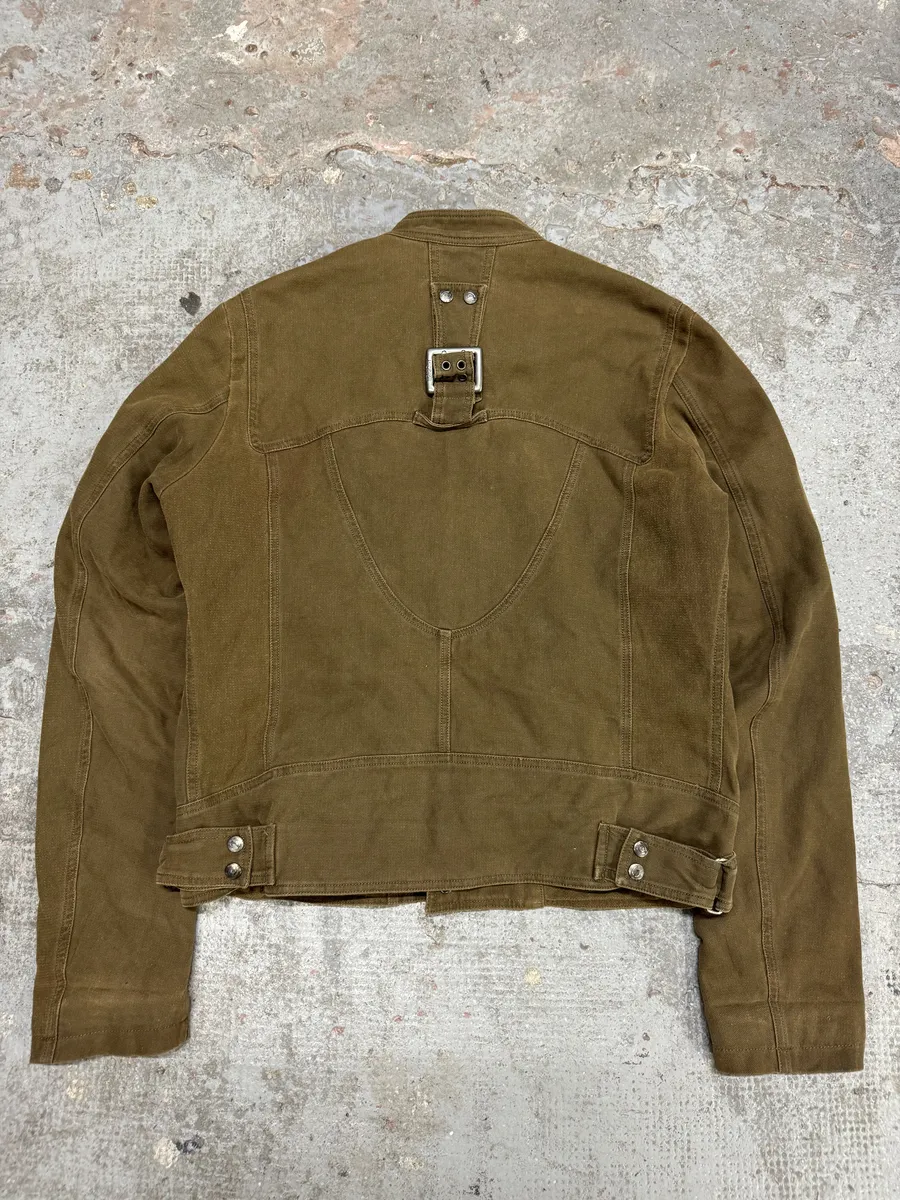 AW2004 Cavalli Beige Astro Beige Biker Racing Jacket - Image 2