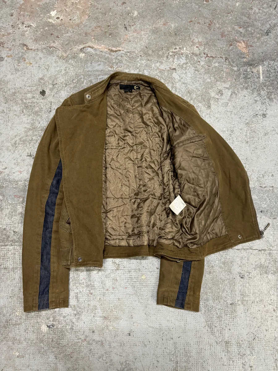 AW2004 Cavalli Beige Astro Beige Biker Racing Jacket - Image 9