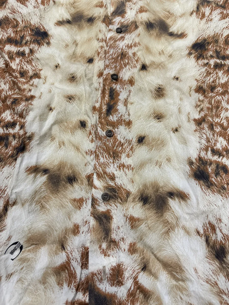 AW2004 Cavalli Brown & Beige Animal Print Fur Effect Shirt - Image 11