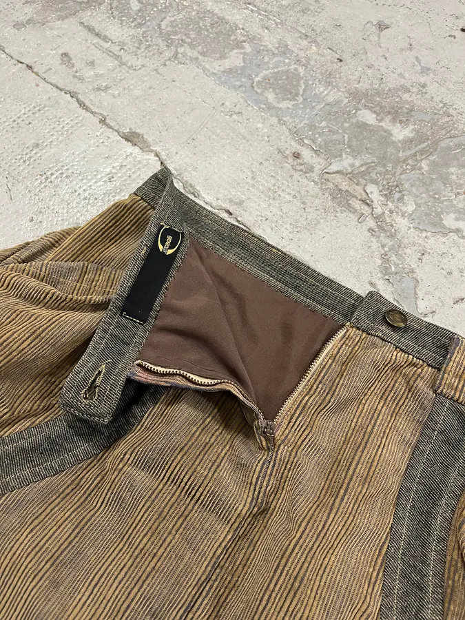 AW2004 Cavalli Brown Velvet Cargo Skirt - Image 10