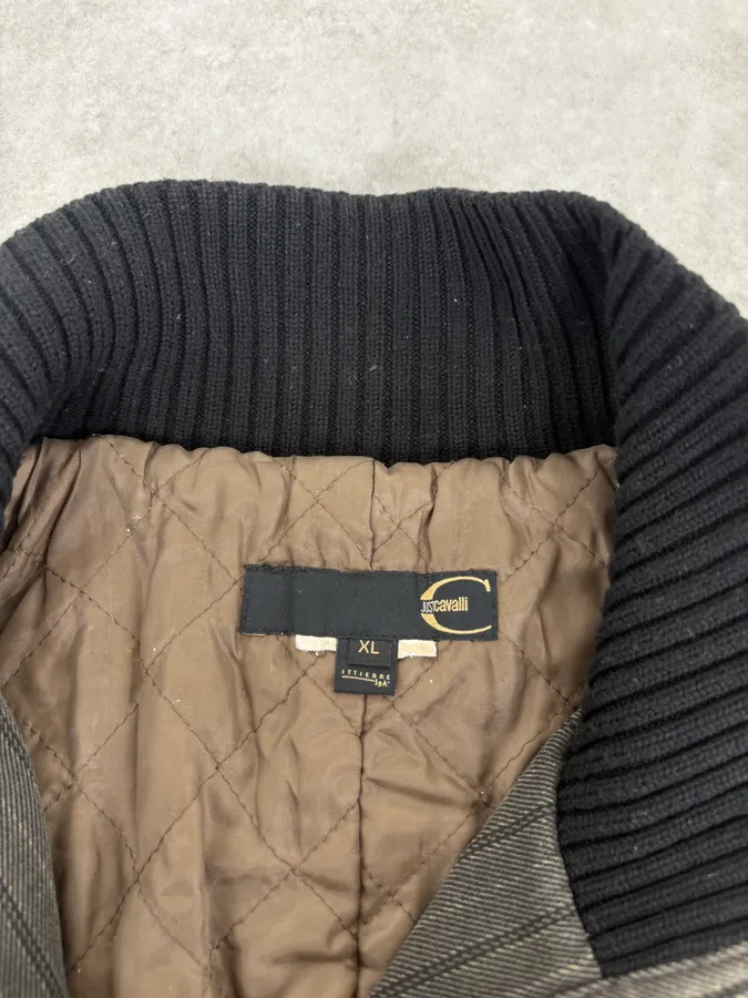 AW2004 Cavalli Grey Lines Bomber Jacket - Image 10