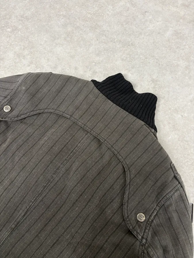 AW2004 Cavalli Grey Lines Bomber Jacket - Image 7