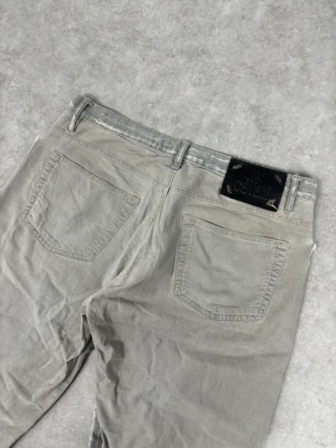 AW2004 Cavalli Grey Two Tone Denim Jeans - Image 7